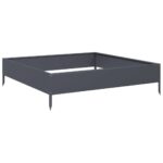 vidaXL Vyvýšený záhradný záhon antracitový 100x100x26 cm oceľ – Obrázok 2