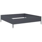 vidaXL Vyvýšený záhradný záhon antracitový 100x100x26 cm oceľ – Obrázok 6