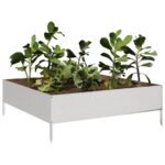 vidaXL Vyvýšený záhradný záhon 100x100x33,5 cm nehrdzavejúca oceľ – Obrázok 3