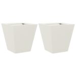 vidaXL Záhradné kvetináče 2 ks, biele 30x30x30 cm, oceľ – Obrázok 2