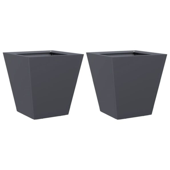 VXL8721102914737_a_en_hd_1.jpg vidaXL Záhradné kvetináče 2 ks, antracitové 30x30x30 cm, oceľ – Obrázok 2
