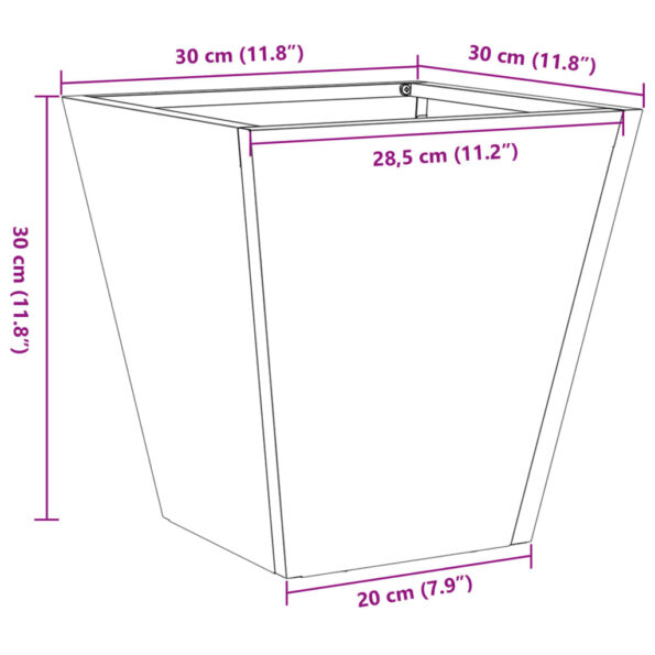 VXL8721102914737_g_en_hd_10.jpg vidaXL Záhradné kvetináče 2 ks, antracitové 30x30x30 cm, oceľ – Obrázok 12
