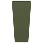 vidaXL Záhradný kvetináč, olivovo zelený 35x35x75 cm, oceľ – Obrázok 4