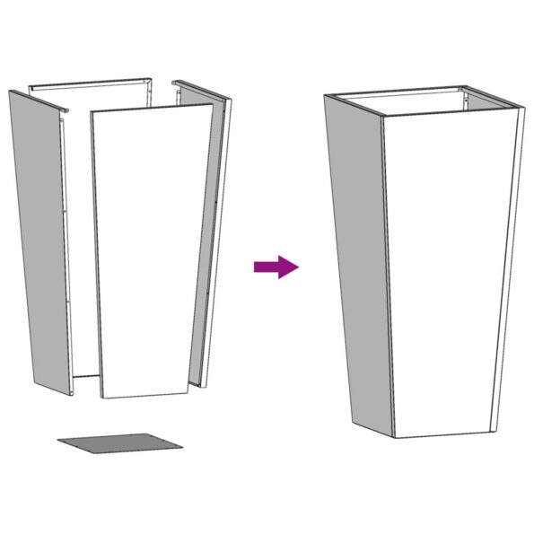 vidaXL Záhradný kvetináč, olivovo zelený 35x35x75 cm, oceľ – Obrázok 8