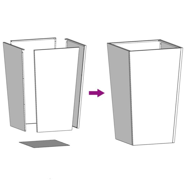 vidaXL Záhradný kvetináč, biely 45x45x75 cm, oceľ – Obrázok 8