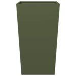 vidaXL Záhradný kvetináč, olivovo zelený 45x45x75 cm, oceľ – Obrázok 4