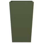 vidaXL Záhradný kvetináč, olivovo zelený 45x45x75 cm, oceľ – Obrázok 5