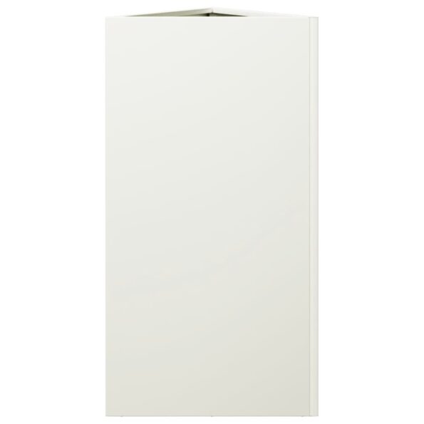 vidaXL Záhradný kvetináč biely trojuholník 40x34,5x70 cm oceľ – Obrázok 5