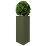 vidaXL Záhradné kvetináče 2 ks olivové trojuholník 40x34,5x70 cm oceľ – Obrázok 4