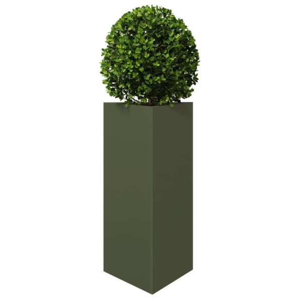 VXL8721102915949_g_en_hd_2.jpg vidaXL Záhradné kvetináče 2 ks olivové trojuholník 40x34,5x70 cm oceľ – Obrázok 4