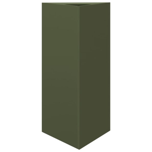 VXL8721102915949_g_en_hd_3.jpg vidaXL Záhradné kvetináče 2 ks olivové trojuholník 40x34,5x70 cm oceľ – Obrázok 5