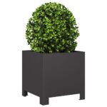 vidaXL Záhradný kvetináč, čierny 30x30x30 cm, oceľ – Obrázok 3