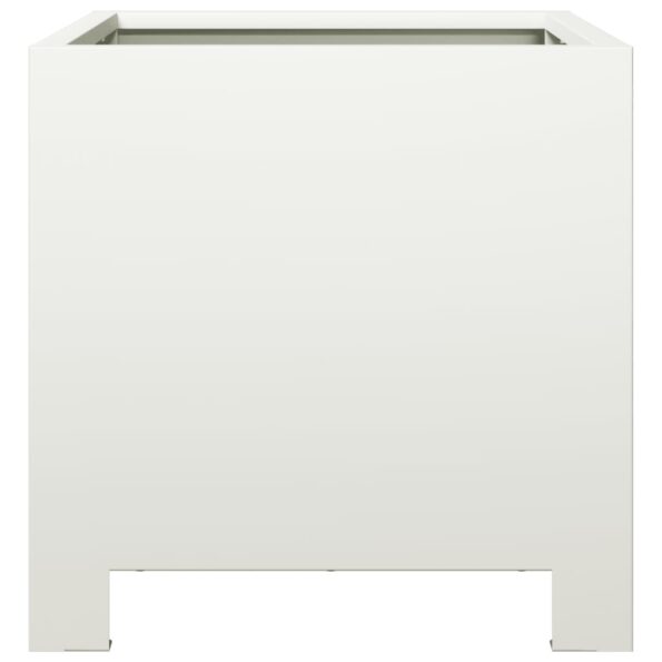 vidaXL Záhradný kvetináč, biely 30x30x30 cm, oceľ – Obrázok 4