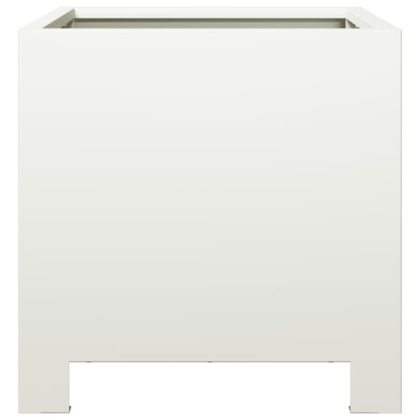 vidaXL Záhradný kvetináč, biely 30x30x30 cm, oceľ – Obrázok 5