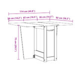 vidaXL Jedálenský stôl motýľ skladací Corona biely masívna borovica – Obrázok 11