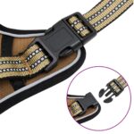 vidaXL Postroj pre psov s reflexnými pruhmi nastaviteľný hnedý M – Obrázok 7