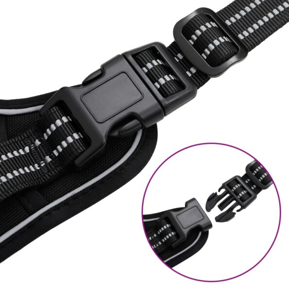 vidaXL Postroj pre psov s vodítkom a obojkom nastaviteľný čierny S – Obrázok 10