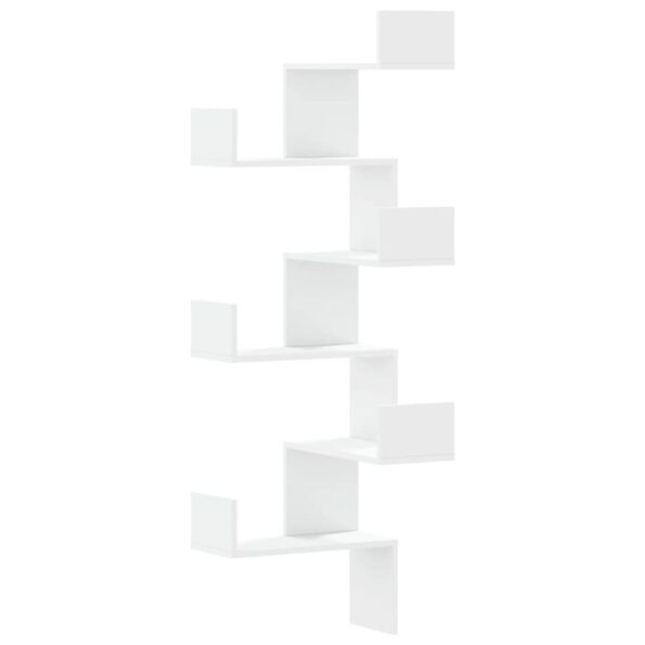 vidaXL Nástenná rohová polica, biela 40x40x50 cm, kompozitné drevo – Obrázok 2