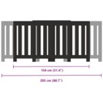 vidaXL Kryt na radiátor čierny 205x21,5x83,5 cm kompozitné drevo – Obrázok 10