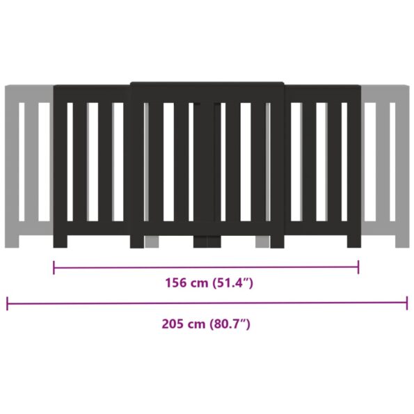 vidaXL Kryt na radiátor čierny 205x21,5x83,5 cm kompozitné drevo – Obrázok 10