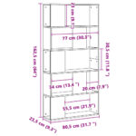 vidaXL Knižnica 5 políc betónovosivá 80,5x23,5x162,5cm kompozit. drevo – Obrázok 8