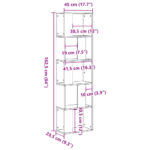 vidaXL Knižnica 5 políc biela 45x23,5x162,5 cm kompozitné drevo – Obrázok 8