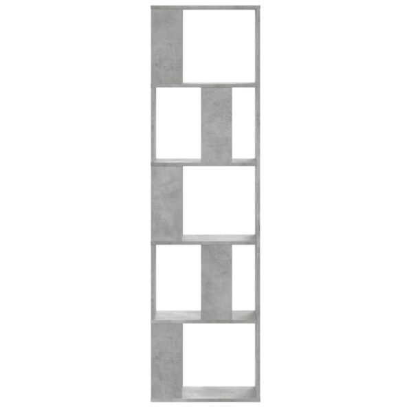 vidaXL Knižnica 5 políc betónovosivá 45x23,5x162,5 cm kompozit. drevo – Obrázok 3