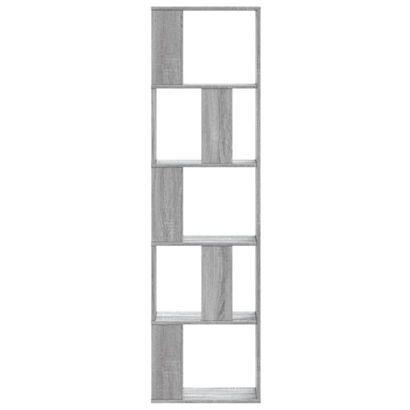 VXL8721102950421_g_en_hd_1.jpg vidaXL Knižnica 5-poschod. sivá sonoma 45x23,5x162,5cm kompozit. drevo – Obrázok 3