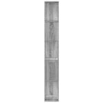 vidaXL Knižnica 5-poschod. sivá sonoma 45x23,5x162,5cm kompozit. drevo – Obrázok 4