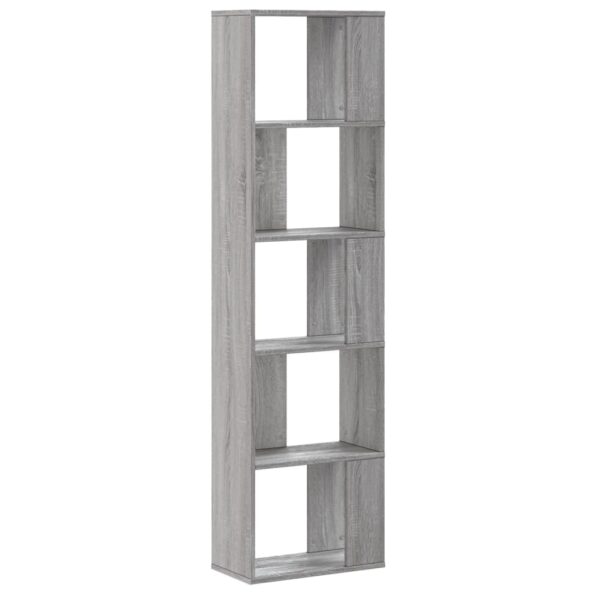VXL8721102950421_g_en_hd_3.jpg vidaXL Knižnica 5-poschod. sivá sonoma 45x23,5x162,5cm kompozit. drevo – Obrázok 5