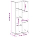 vidaXL Knižnica betónovosivá 50x25x105 cm kompozitné drevo – Obrázok 9