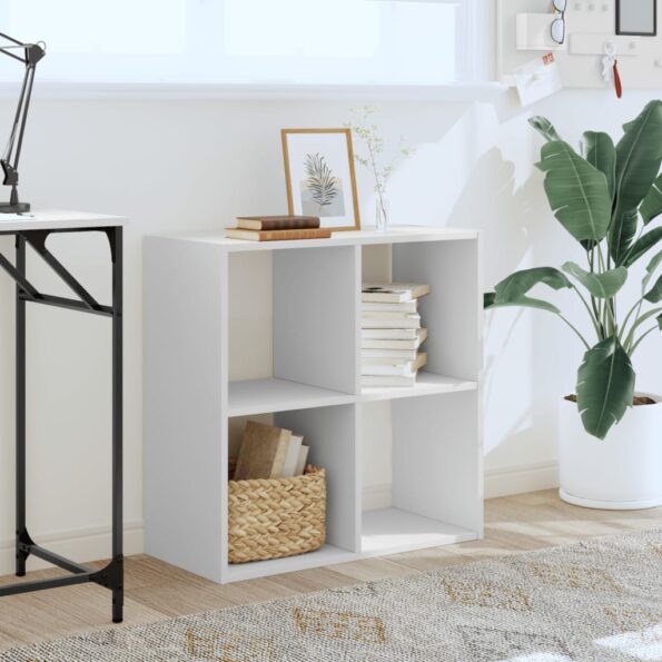 vidaXL Knižnica biela 68,5x32x68,5 cm kompozitné drevo – Obrázok 3