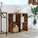 vidaXL Knižnica dymový dub 68,5x32x68,5 cm kompozitné drevo – Obrázok 3