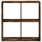 vidaXL Knižnica dymový dub 68,5x32x68,5 cm kompozitné drevo – Obrázok 4