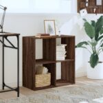 vidaXL Knižnica hnedý dub 68,5x32x68,5 cm kompozitné drevo – Obrázok 3
