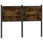 vidaXL Čelo postele, tmavý dub 120 cm, kompozitné drevo a oceľ