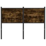vidaXL Čelo postele, tmavý dub 120 cm, kompozitné drevo a oceľ – Obrázok 3