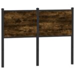 vidaXL Čelo postele, tmavý dub 120 cm, kompozitné drevo a oceľ – Obrázok 5