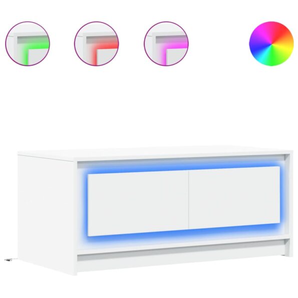 vidaXL Konferenčný stolík s LED, biely, kompozitné drevo – Obrázok 2