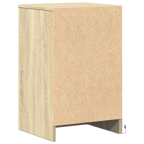 vidaXL Nočné stolíky s LED svetlami 2 ks dub sonoma kompozitné drevo – Obrázok 8