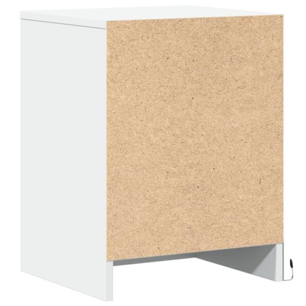 vidaXL Nočné stolíky s LED svetlami 2 ks biele kompozitné drevo – Obrázok 8