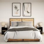 vidaXL Nočné stolíky s LED svetlami 2 ks čierne kompozitné drevo – Obrázok 4