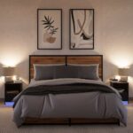 vidaXL Nočné stolíky s LED svetlami 2 ks čierne kompozitné drevo – Obrázok 5