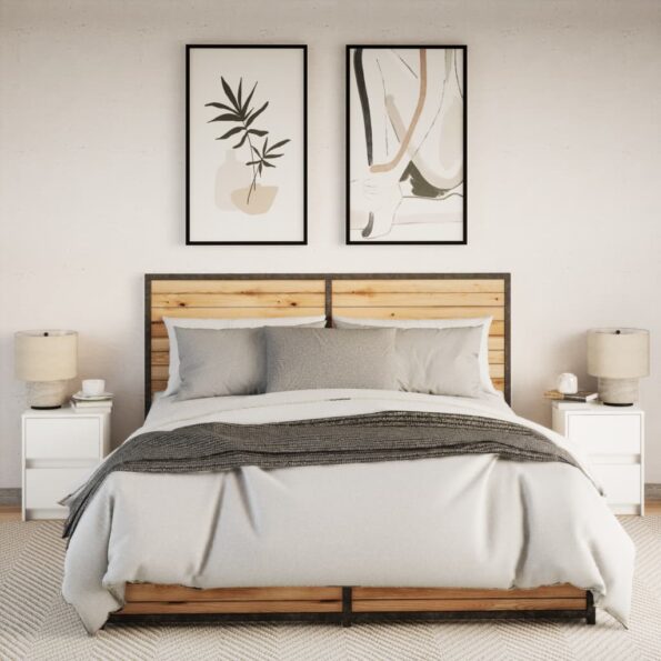 vidaXL Nočné stolíky s LED svetlami 2 ks biele kompozitné drevo – Obrázok 4