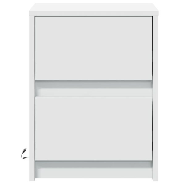 vidaXL Nočné stolíky s LED svetlami 2 ks biele kompozitné drevo – Obrázok 6