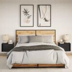 vidaXL Nástenné nočné skrinky s LED osvetlením 2 ks čierne – Obrázok 4