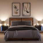 vidaXL Nástenné nočné skrinky s LED osvetlením 2 ks čierne – Obrázok 5