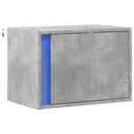 vidaXL Nástenná nočná skrinka s LED osvetlením betónovo sivá – Obrázok 3