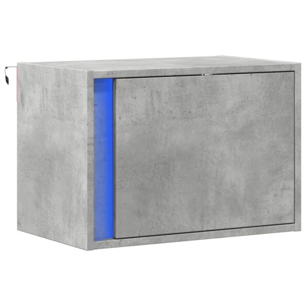 vidaXL Nástenná nočná skrinka s LED osvetlením betónovo sivá – Obrázok 3