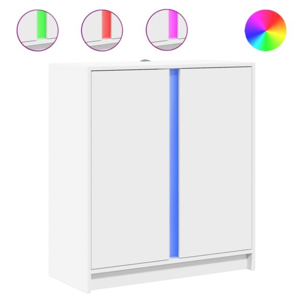 vidaXL Komoda s LED biela 77x34x85 cm kompozitné drevo – Obrázok 2